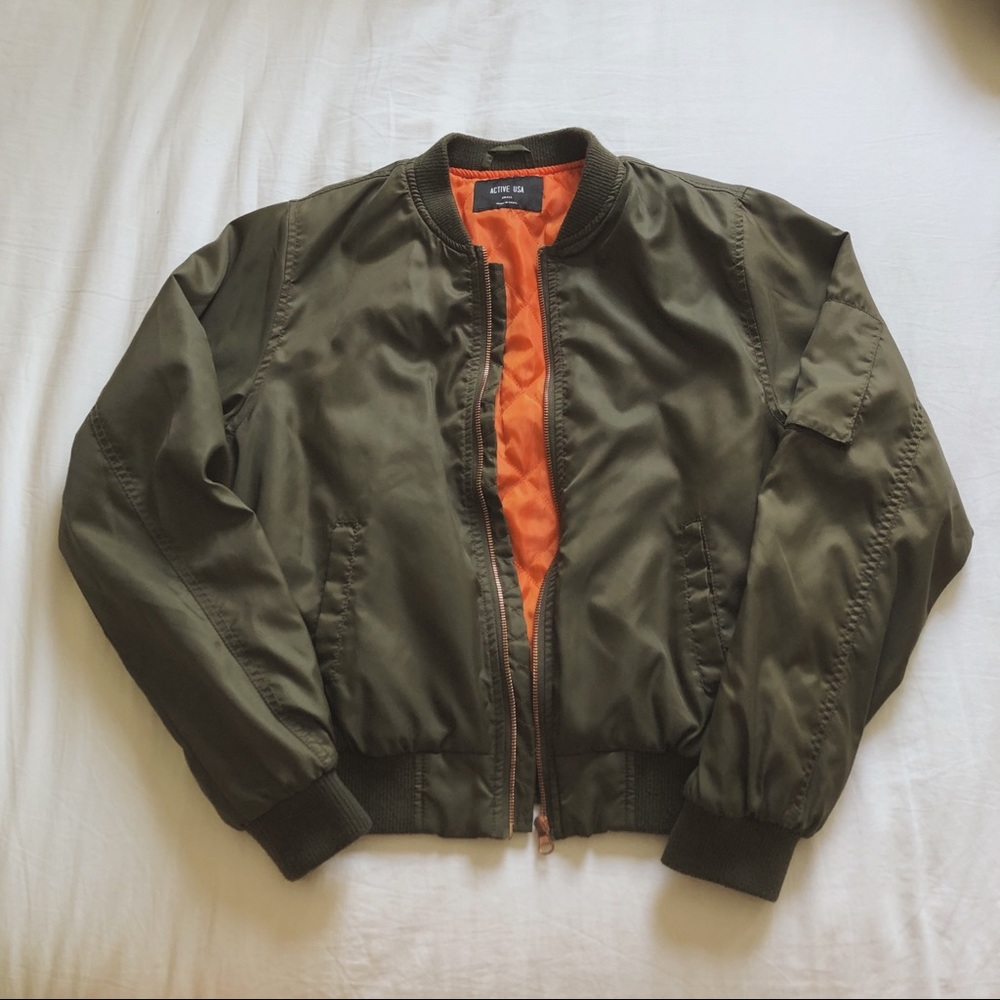 Active USA Green Bomber Jacket